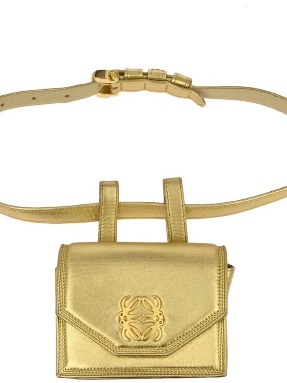 Loewe Gold Leather Waist Bum Bag